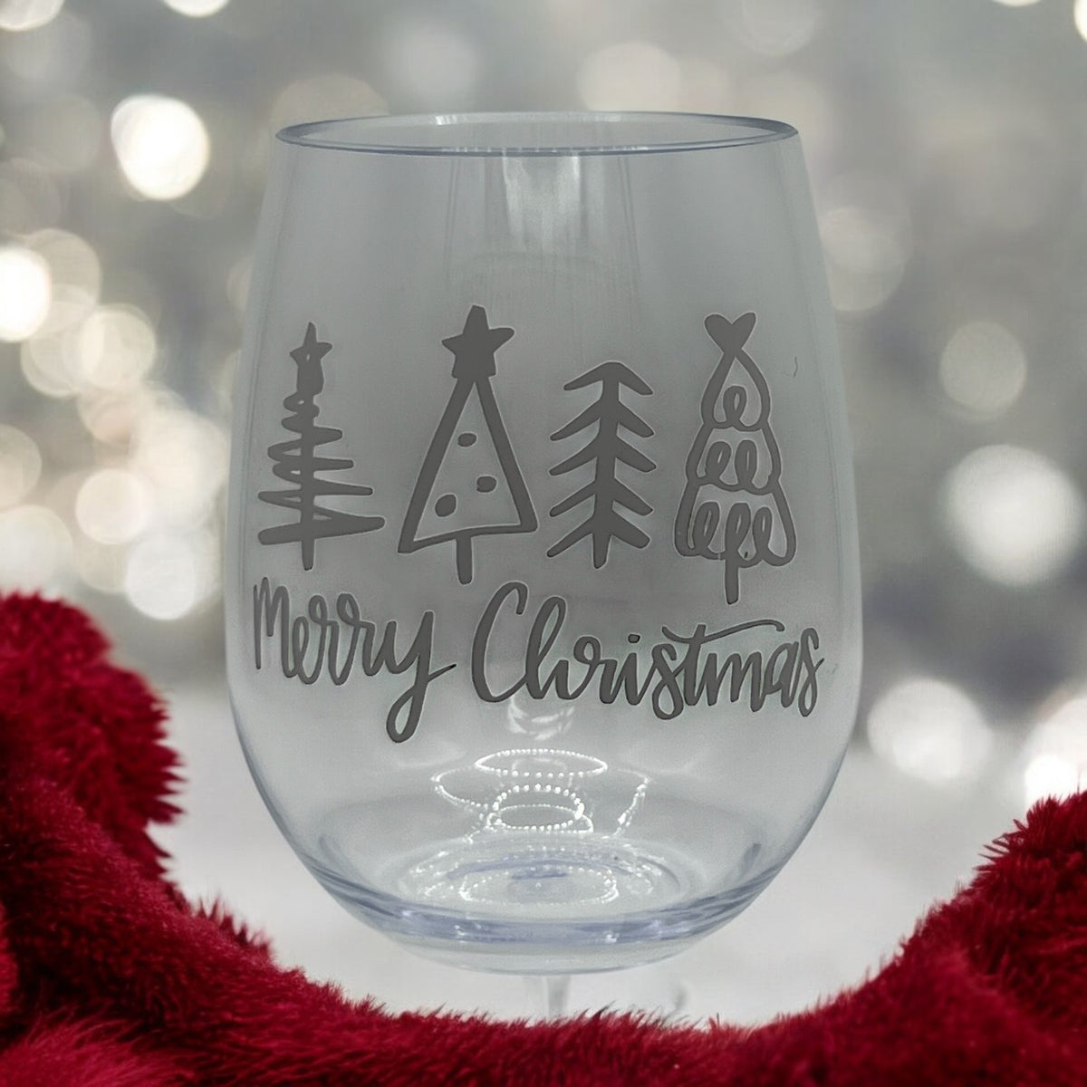 Stemless Christmas Wine Cups