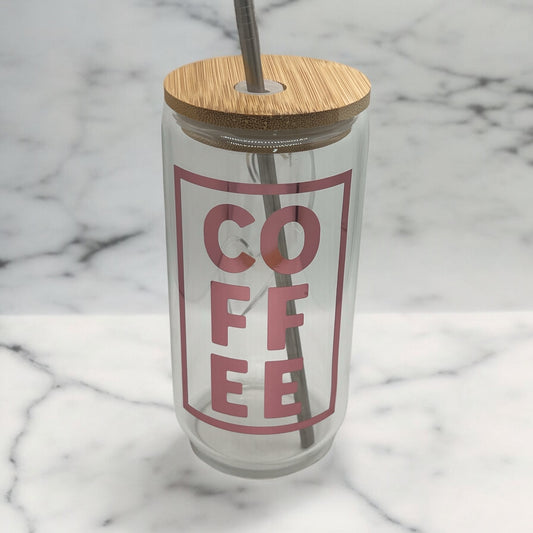 "Coffee" Glass Can Tumbler