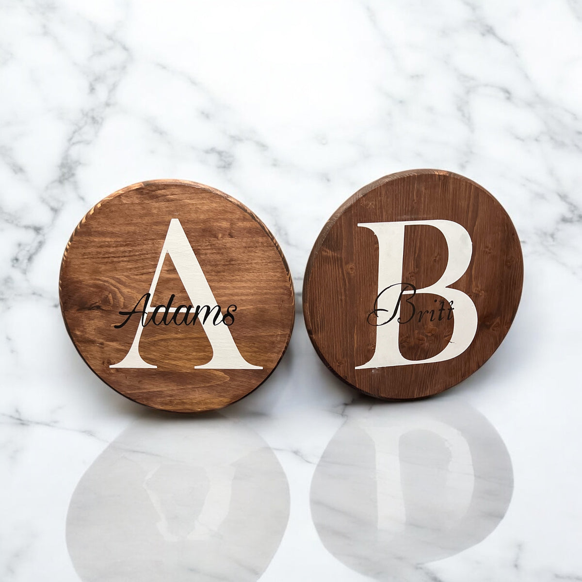 Round Wooden Personalized Tray