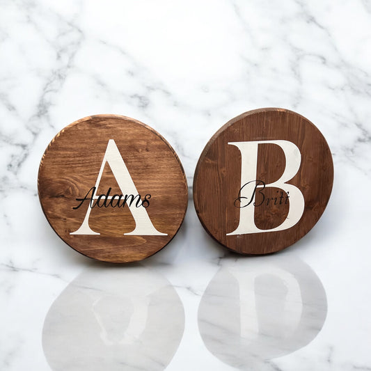 Round Wooden Personalized Tray
